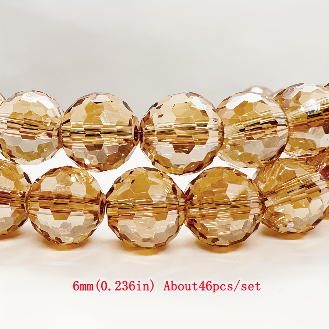 6/8/10mm 46/35/30pcs Amber Beads, 96- Shiny Glass Beads With Holes, Spacer Beads For Jewelry Making Diy Handmade Bracelet Necklace Earring Decoration Accessories Craft Beads And Bead Sorting