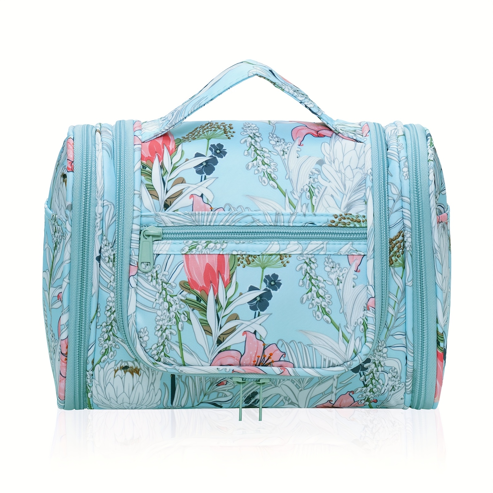 TEMU Essential Toiletry Bag For Travel With Hook - Hanging Cosmetic Organizer For Men And Women Featuring Multiple Sections - Lightweight Makeup