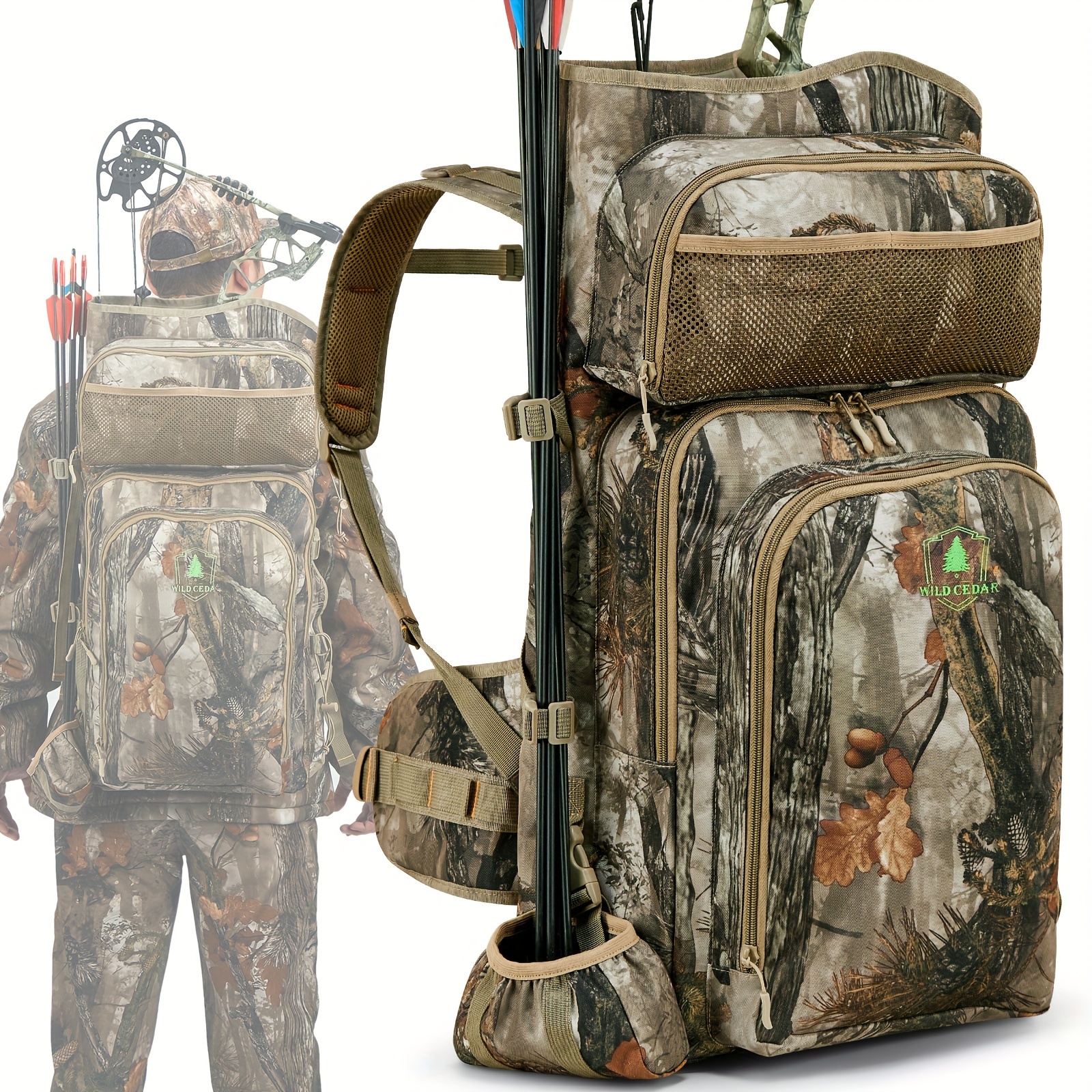 

Camo Bow Hunting Backpack For Men, Saddle Hunting Backpack With Bow Holder, Hunting Bag For Deer And Elk Hunting