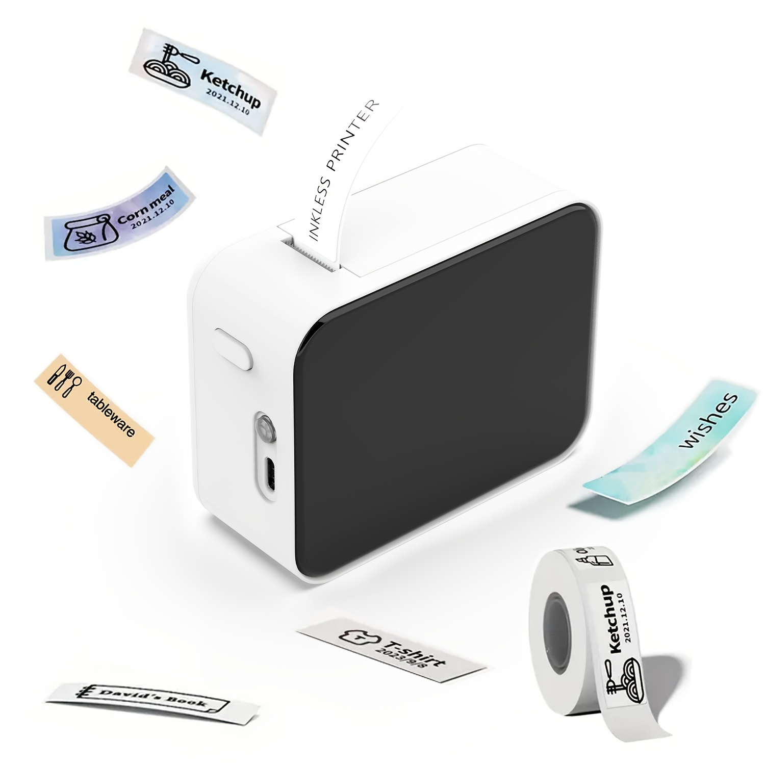 Marklife P15 Label Maker, Sticker Printer Machine, Wireless Label Printer With A Roll Of Paper, , For Home, Office, School, Gift