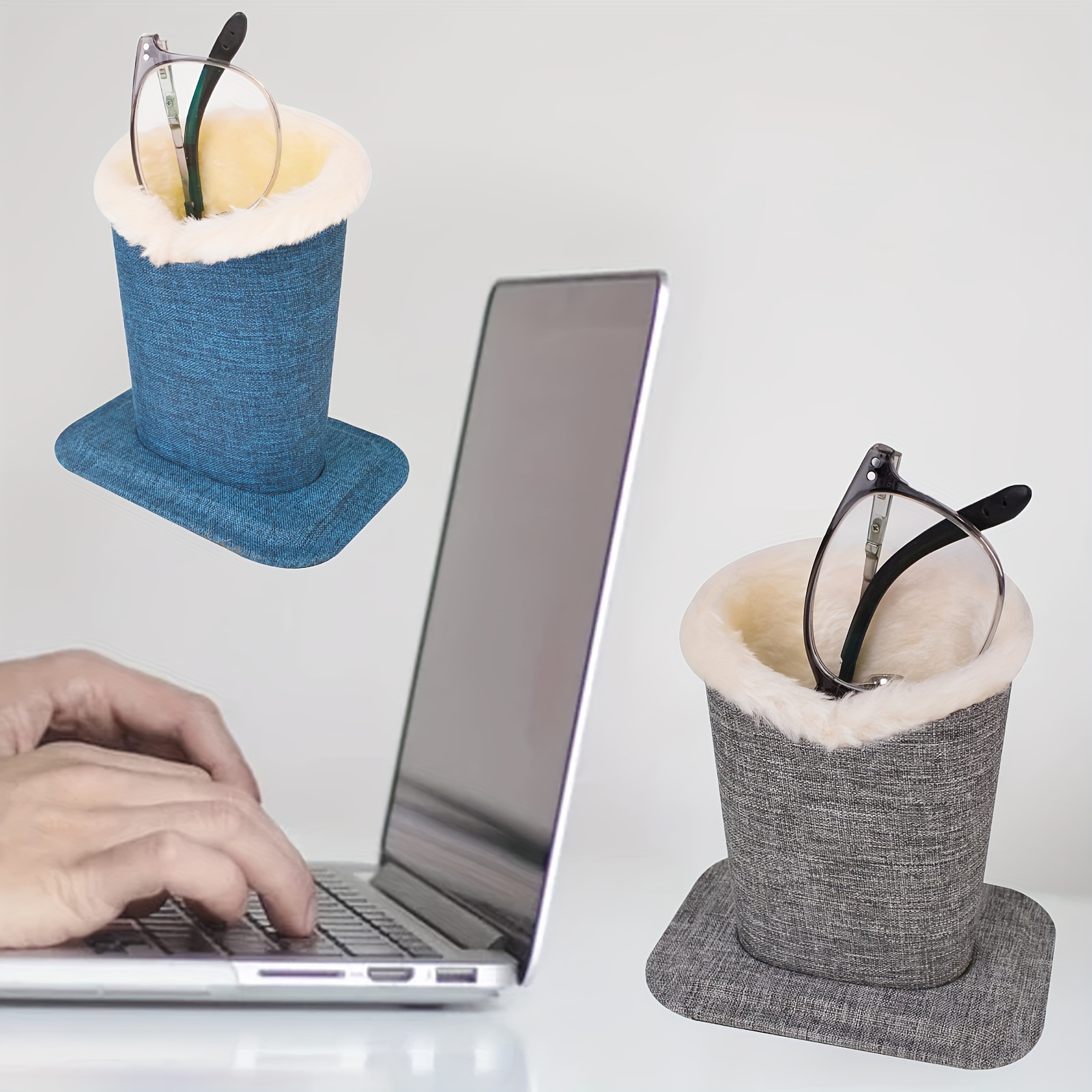 

1/2pcs Plush Lined Glasses Holder - Premium Glasses Holder Box, Glasses Holder Stand, Plush Lined Bedside Glasses Case, Table, Bedside Table
