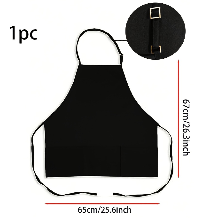 1pc Apron, Adjustable, 3-pocket Large Capacity, Unisex, Kitchen Restaurant Cooking Bbq, Catering Chef Protective Gear, Server Apron Work Apron Wholesale
