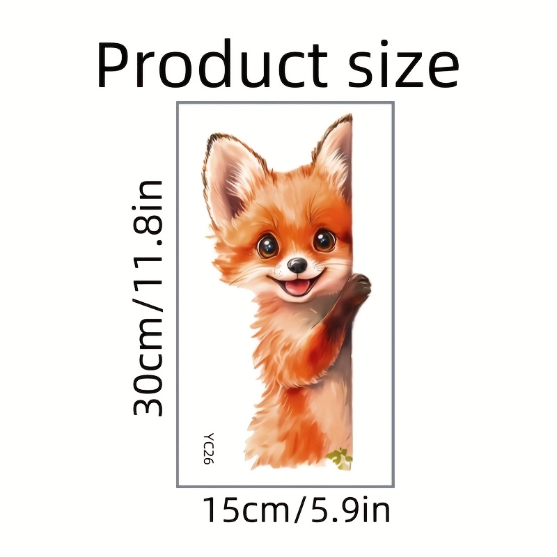 Removable Fox Window Film Suitable For - Cute Fox, Pvc Self-stick Decals For Glass Doors &, Irregular Shape For Rooms, Decor, Apply & Remove, No Residue (temporary)