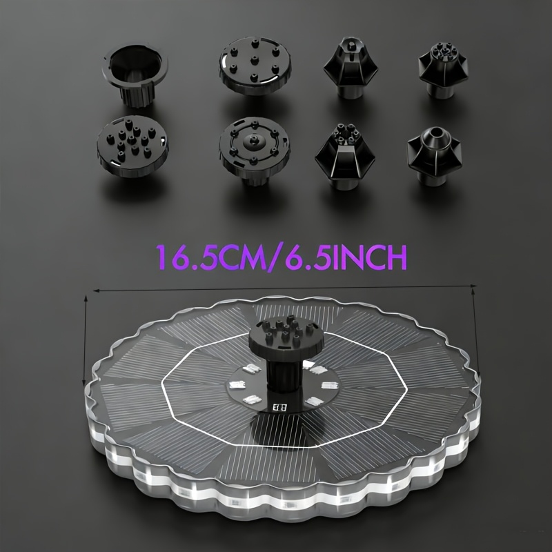 E-shop 3,5W Solar-Schwimmbrunnen IPX8 Verbesserte Solar-Wasserpumpe mit mehreren austauschbaren Düsen – Ideal für Vogeltränken, Gärten, Teiche,