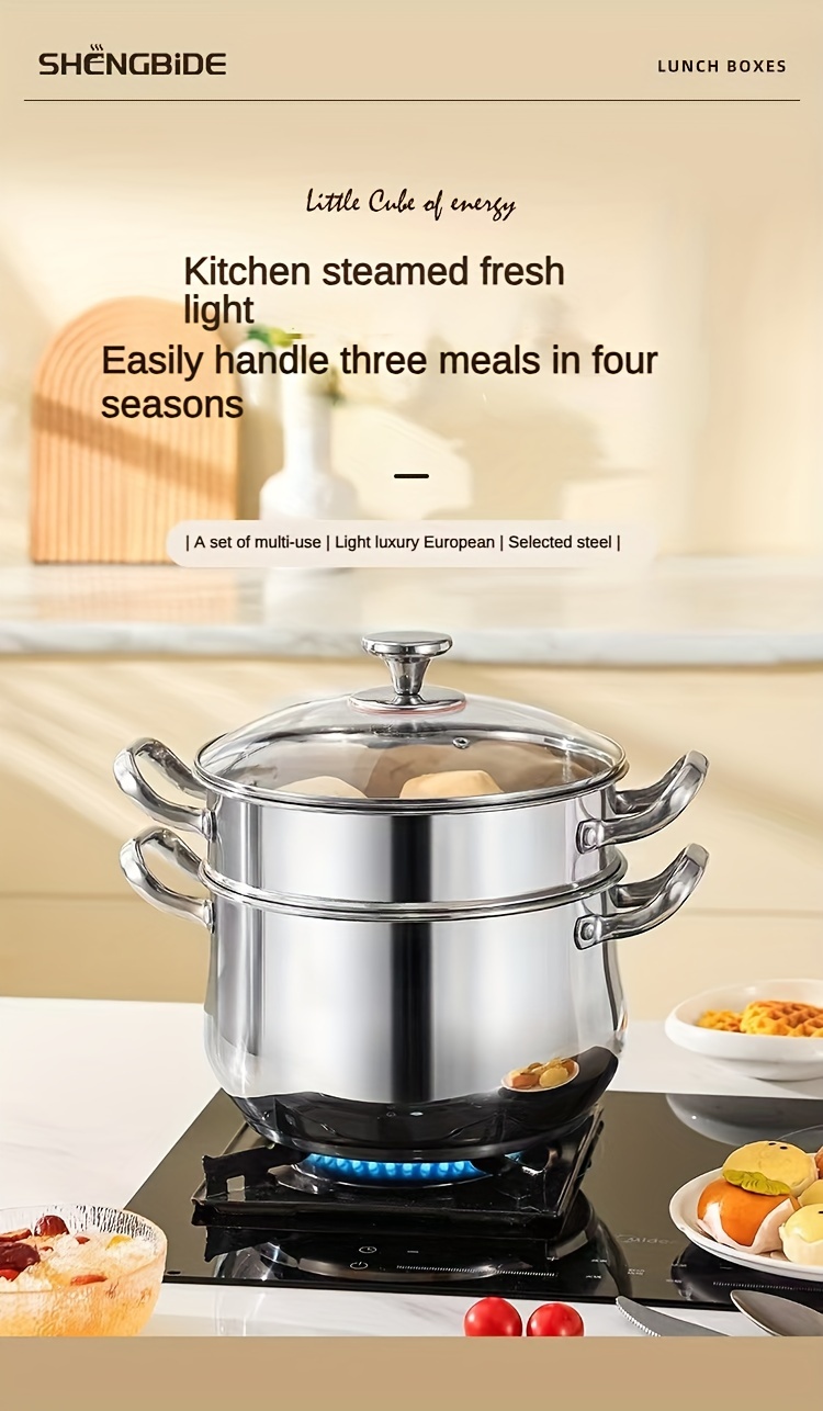 high quality 5pcs double layer cookware set multi functional steamer restaurant   universal   all your cooking needs details 0