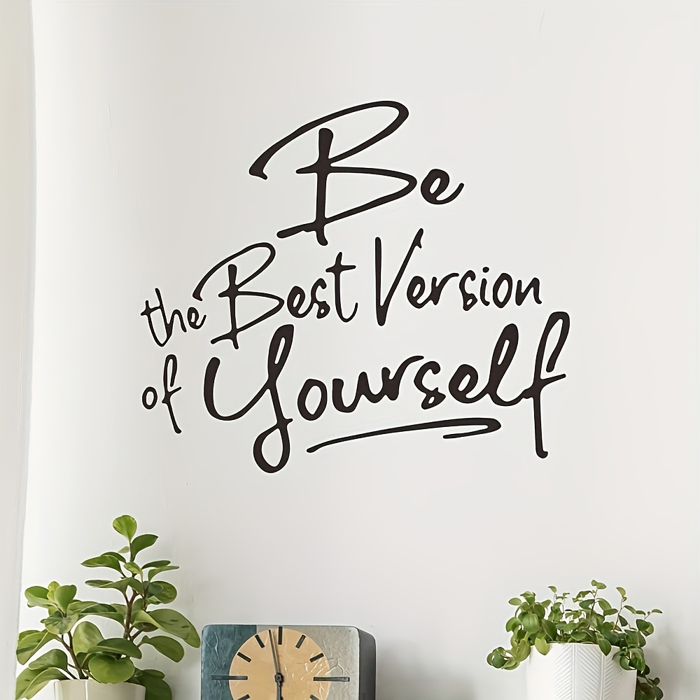1pc inspirational quotes wall sticker   best version of yourself inspirational words for living room bedroom decor vinyl decal for home decorations wall decoration items refresh your home