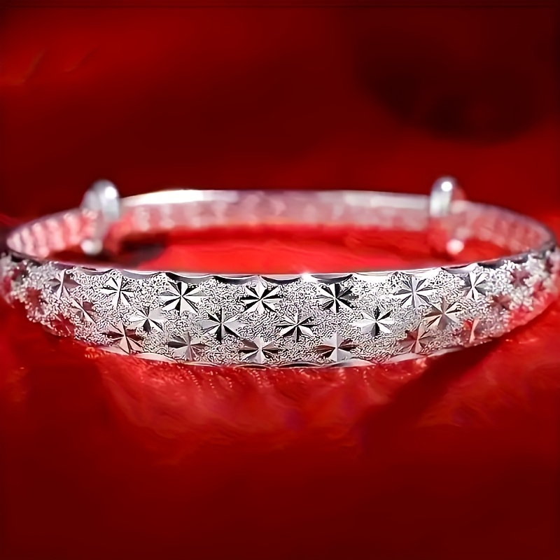TEMU 1pc S925 Sterling Silvery Minimalist Star Shaped Bracelet, Suitable For Daily Wear, Anniversary Gift
