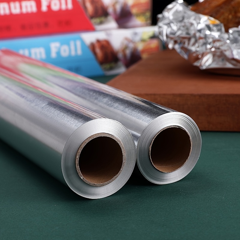 

1pc, Heavy Duty Aluminum Foil Roll, Food Grade, Thickened For Bbq, Baking, Roasting, Home & Kitchen Use, Air Fryer Compatible, Easy Tear Cutter