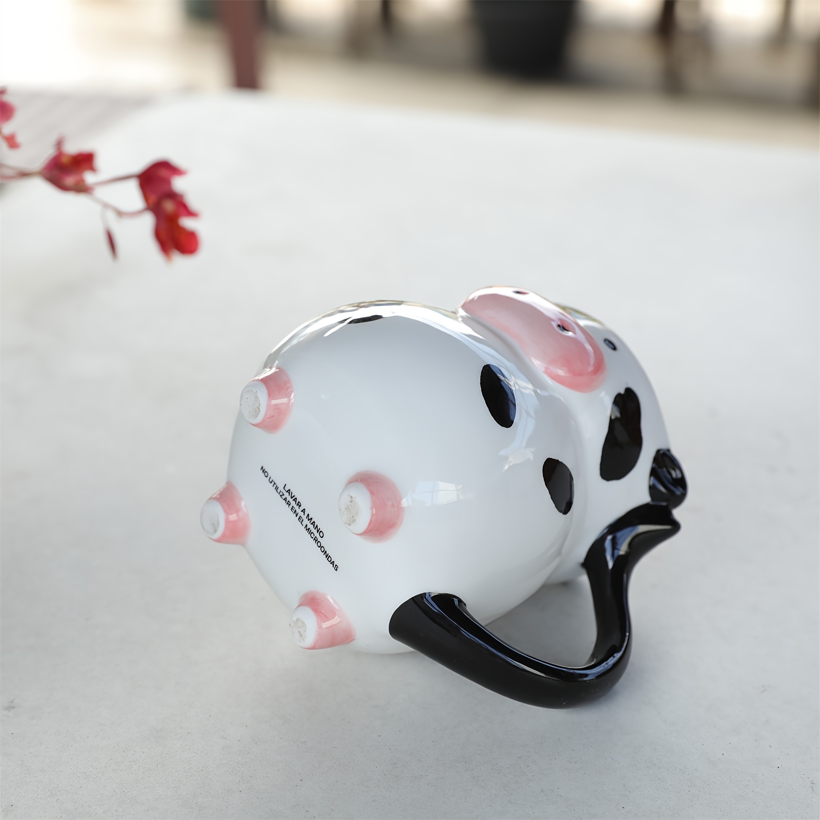 1pc handmade cute cow ceramic mug handle classic cow print - Temu