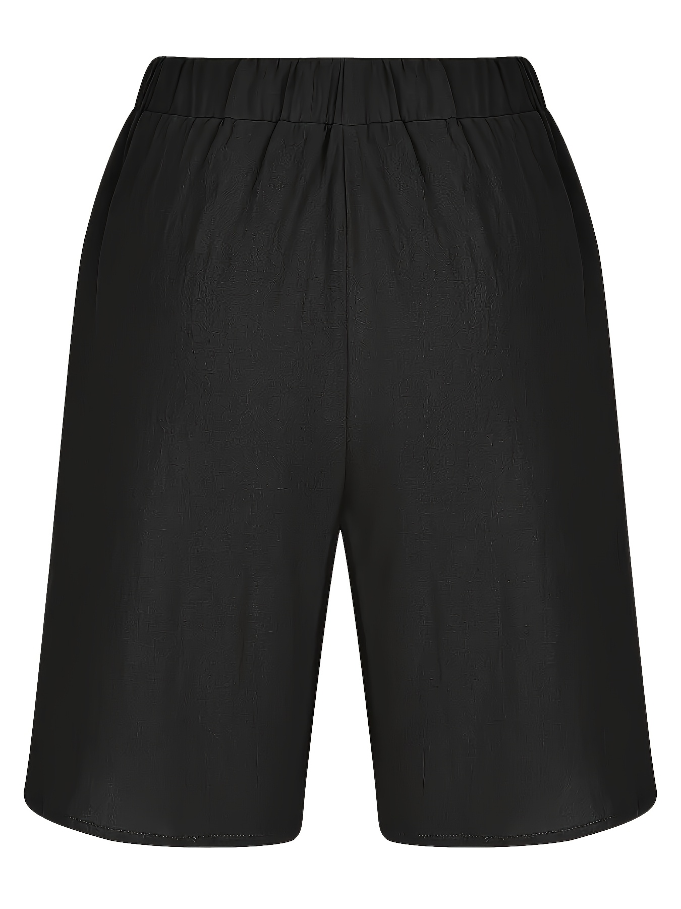 Men'S Cotton Shorts with Drawstring, Casual Palm Tree Print, All-Season, Non-Stretch Woven Fabric, Button Detail, Regular Fit, 110Gsm - Summer Beachwear, Plus Size