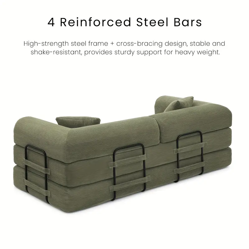 compressed sofa convertible sofa bed lazy sofa bed corduroy compression boneless couch in a box comfy modular foldable floor sleeper sofa for game room furniture comfy couch sofa sectional for living room living room couch foldable sofa spacesaving furniture compact seating modern sectional durable construction highdensity foam multipurpose furniture small studio apartment sofa bed foldable for living room foldable sofa Product details 5