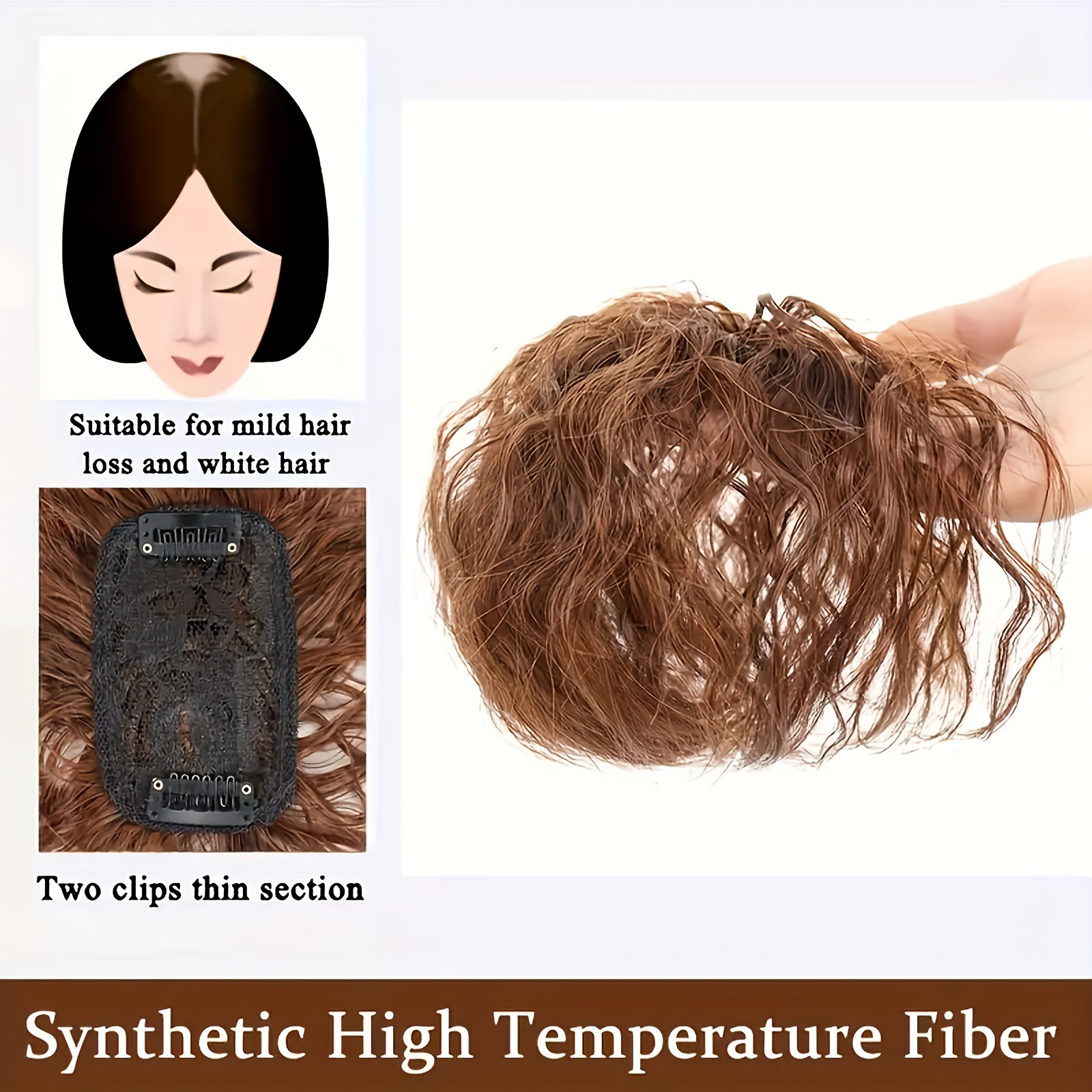 chic water wave clip in hair extensions with bangs for women   adds volume covers white hair   everyday use details 0