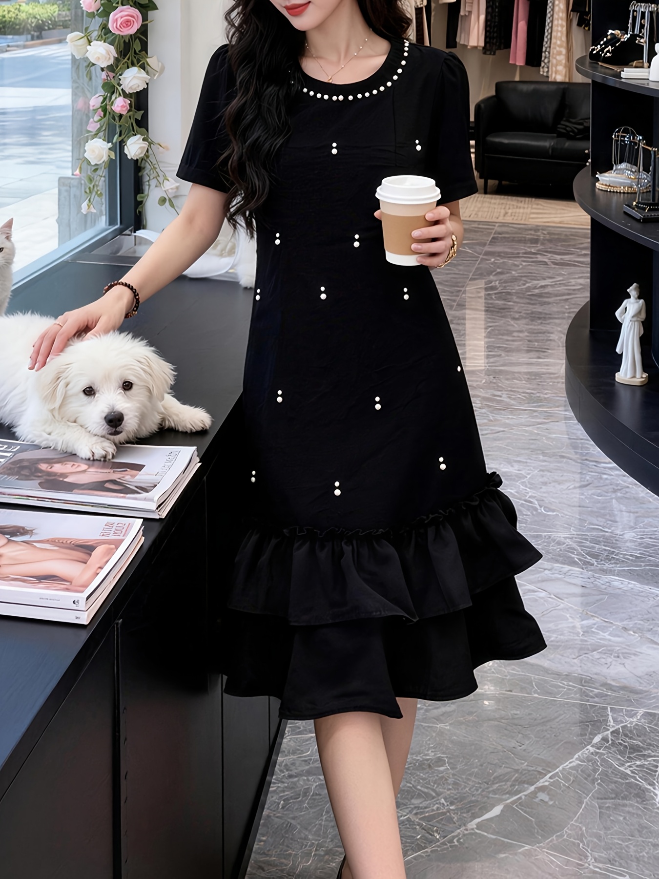 black dresses for older ladies Elegant Black Lace Nightdress – Sleeveless, Flowy & Romantic L main image 1