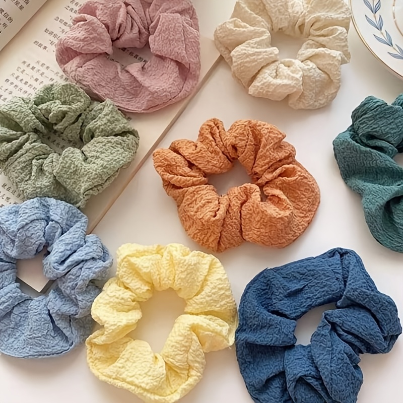 TEMU 8 Stück Zufällige Mehrfarbige Bubble Tuch Scrunchies | Atmungsaktive und Bequeme Haar-Accessoires, Sanft zum Haar mit Sicherem Halt, für Lässige