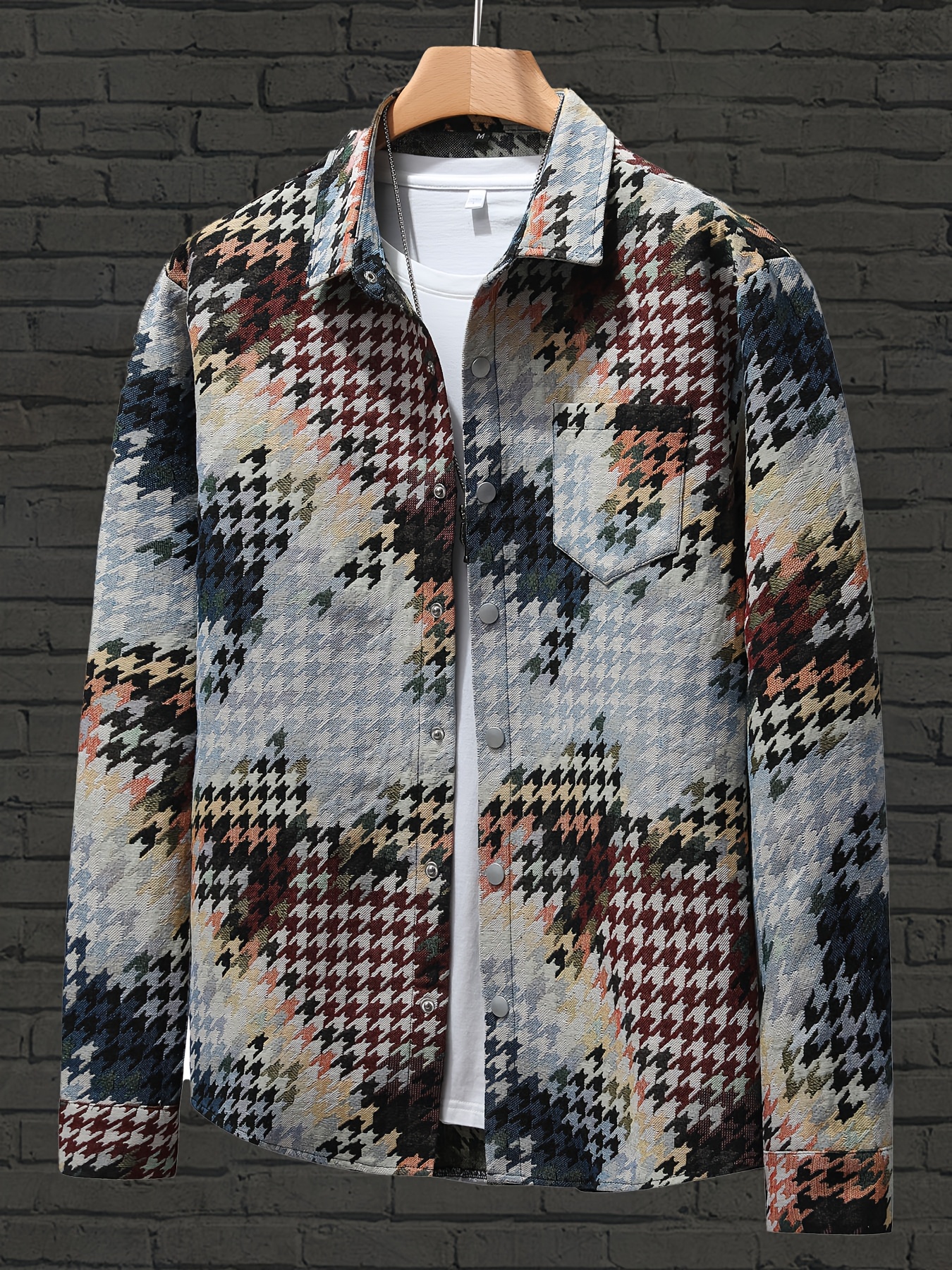 mens retro van   inspired abstract art jacket egyptian portrait teddy   multi color jacquard embroidery button front chest pocket non elastic lapel machine washable casual outdoor streetwear for   light blue 0