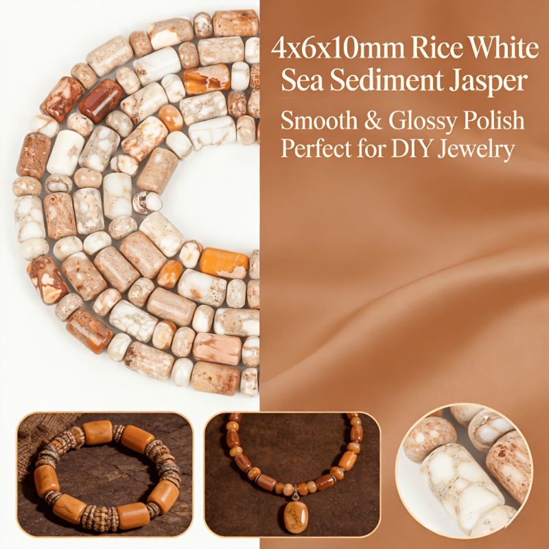 Rice White Sea Sediment Jasper Natural Stone Beads for Jewelry Making