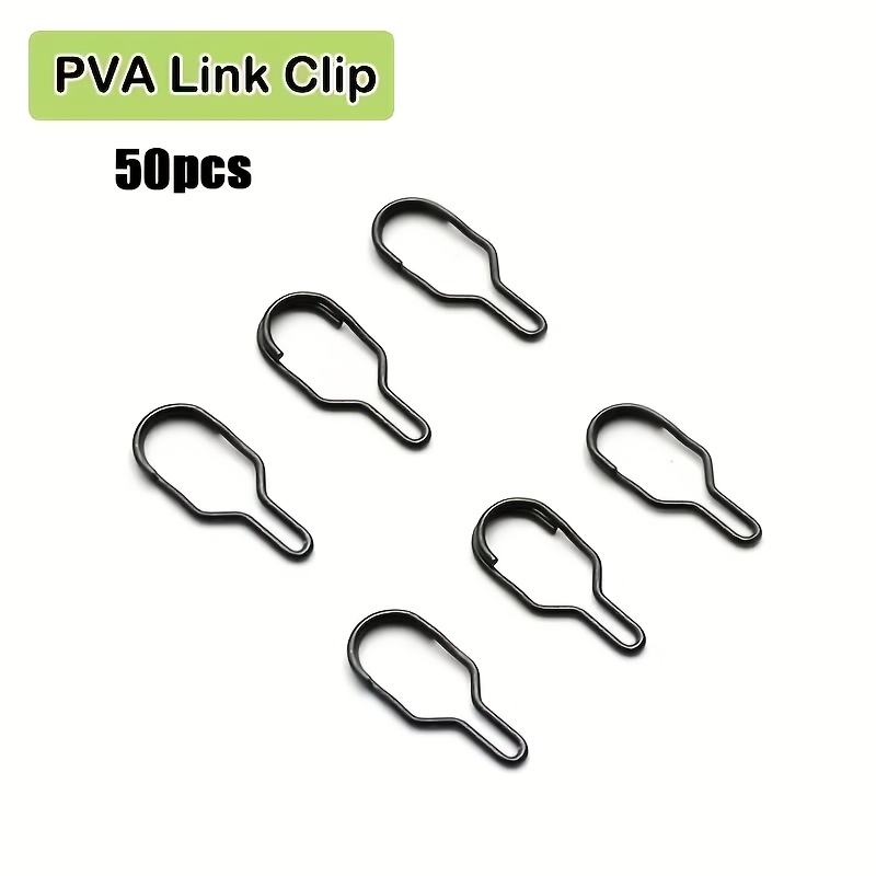 E-shop 50/100 Stück PVA-Beutel Verbindungsclips | Geeignet für Karpfenangeln, Schnellverbinder Rigging Clips für Hair Rigs & Method Feeder Tackle,