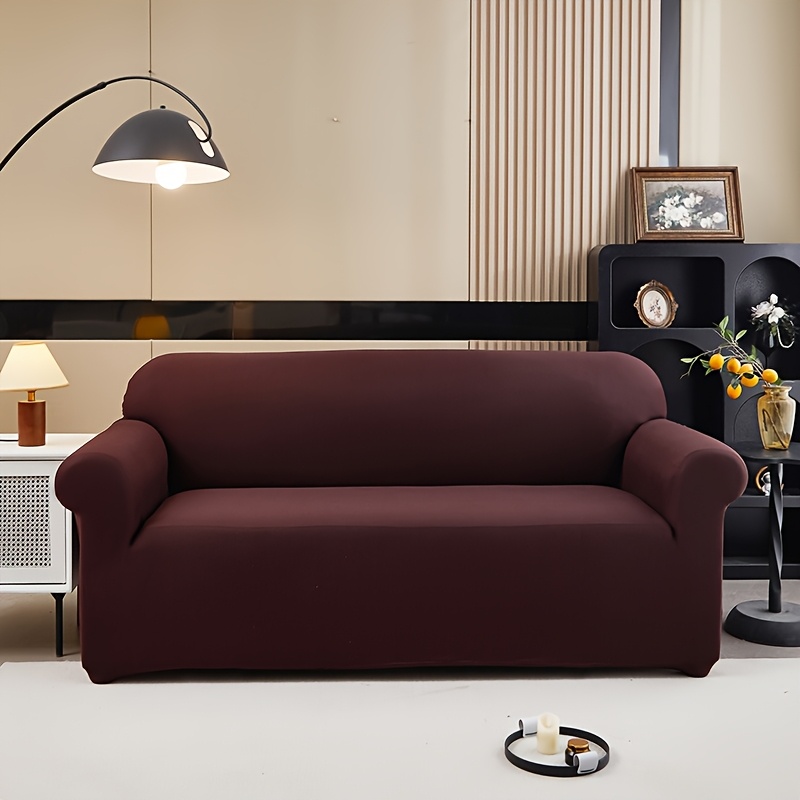 TEMU 1pc Solid Color Stretch Sofa -season Breathable Suitable For Living Room And Apartment Renovation