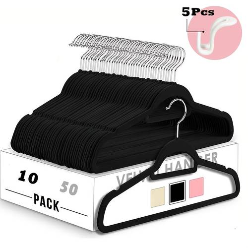 50 velvet hangers non slip flocked felt hangers sturdy clothes hangers with 360 rotatable hook heavy duty coat hanger durable hanger for closet space saving