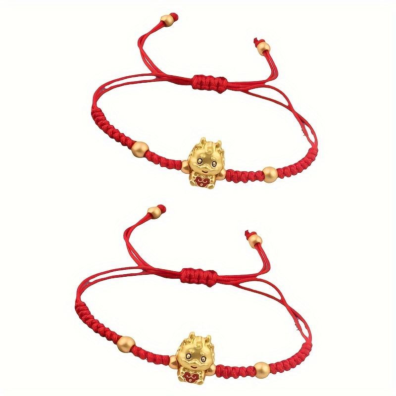 

Ensemble de 2 Bracelets Extensibles avec Charme de Dragon - Ajustables, Accessoire de Mode pour Tenue Décontractée & Cadeau