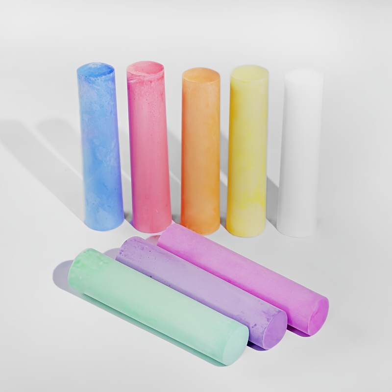 TEMU 8 Colors Giant Colored Sidewalk Chalk Bucket, Suitable For Outdoor Graffiti Painting , Thick Chalk, Fun Painting Gift