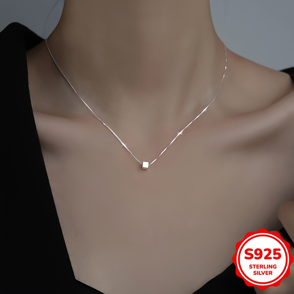 

A Minimalist And Chic S925 Silver Geometric Chain With And Unique High-end Geometric Necklace, And Fashionable Valentine's Day, Best Birthday Gift, Couple Necklace.