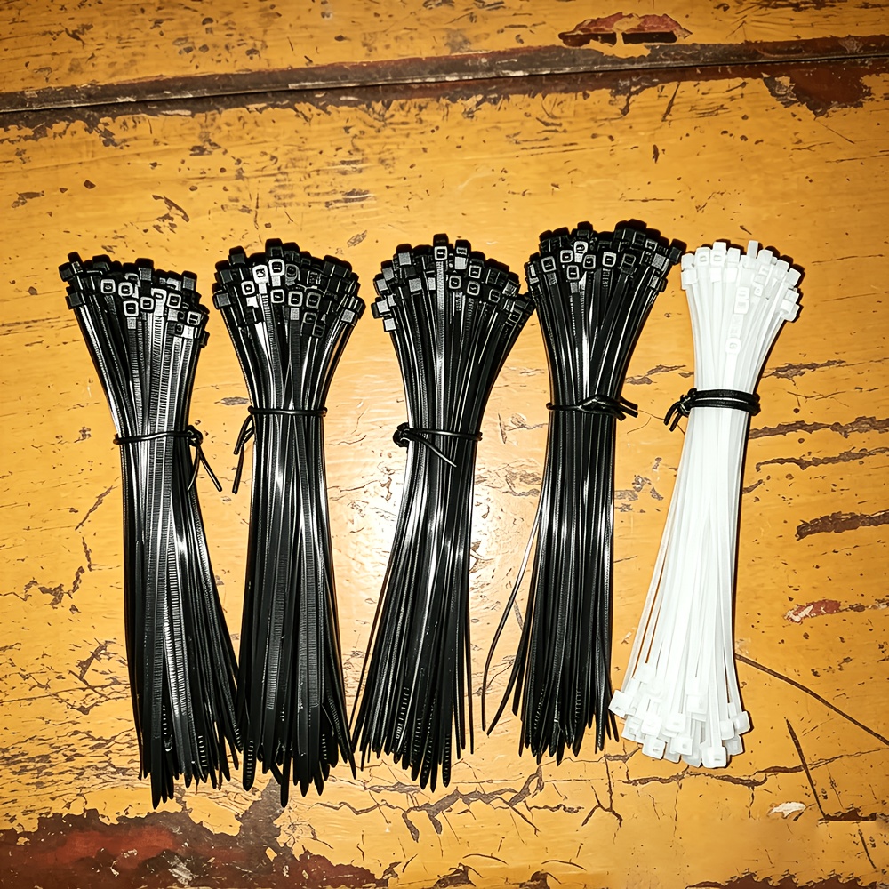 TEMU 980-pack Nylon Zip Ties, Self-locking Cable Management Straps Assorted Sizes 4 6 8 Inch, Heavy Duty Uv Resistant Flexible Durable, For Home