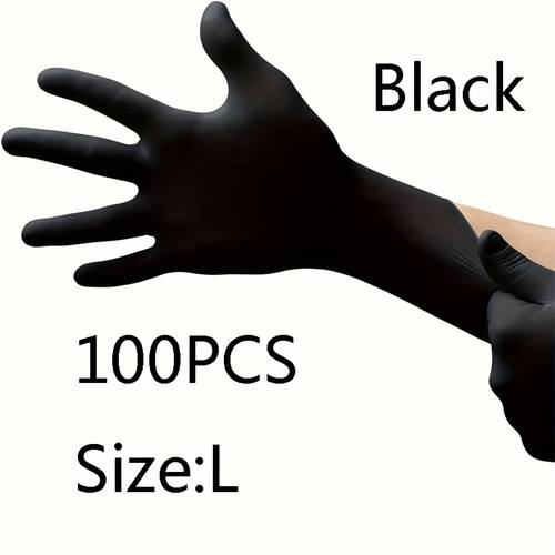 100 count black nitrile disposable gloves suitable for home cleaning tattoo nail art housework salon use disposable gloves