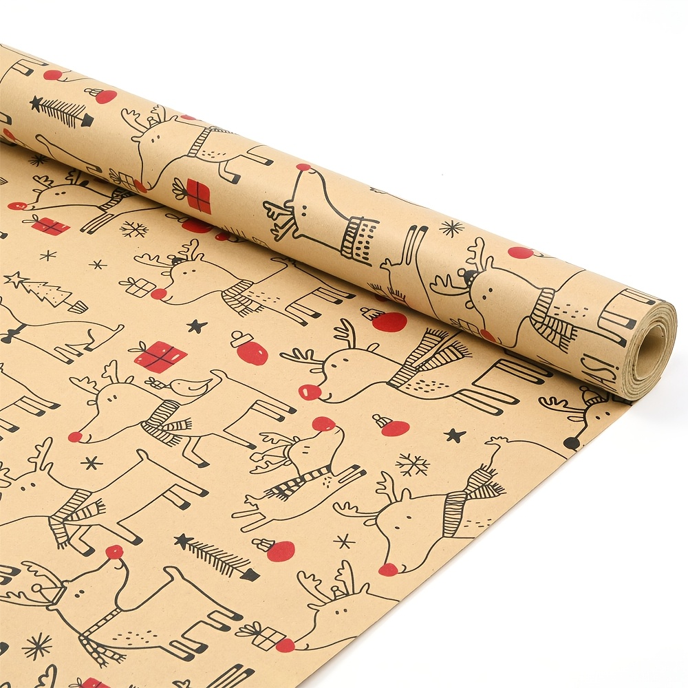 

1 Roll Kraft Christmas Wrapping , 17 X 33 Feet, & , For & Decorations