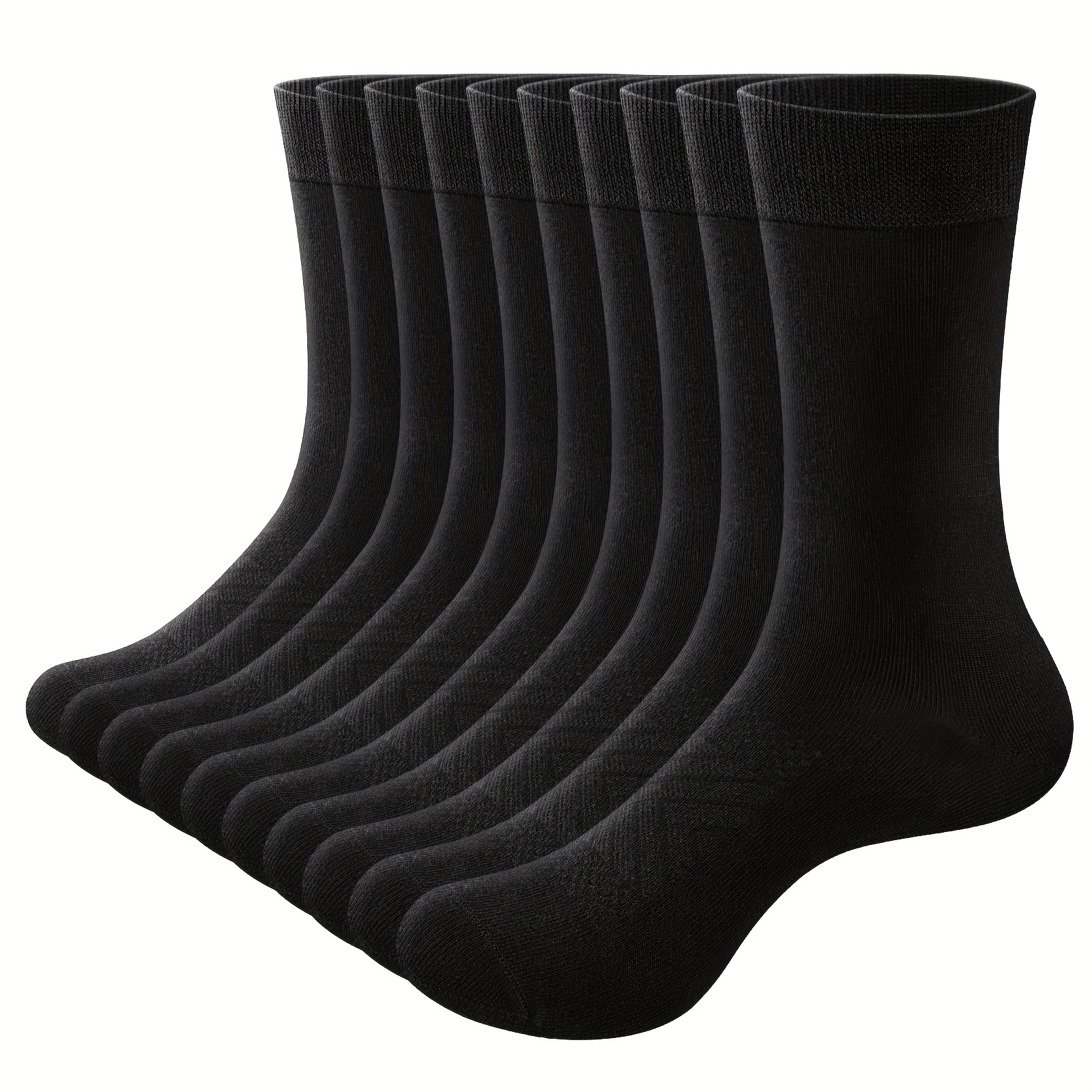 E-shop 10 Paar Herren Bambus Crew Socken Gemütliche Weiche Business Socken Einfarbiges Kleid Bambus Socken Atmungsaktive Tägliche Herrensocken