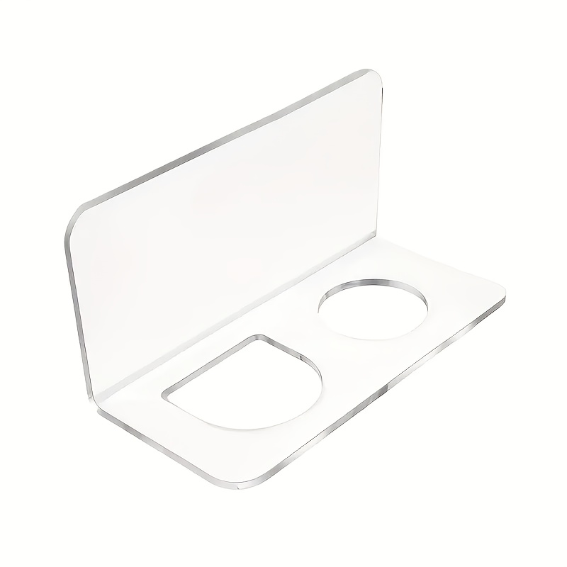 E-shop transparente Acryl-Badezimmer-Ablage mit 2/3 Löchern, wandmontierter Haarbürstenhalter, bohrfreier Waschtisch-Organizer für Kämme