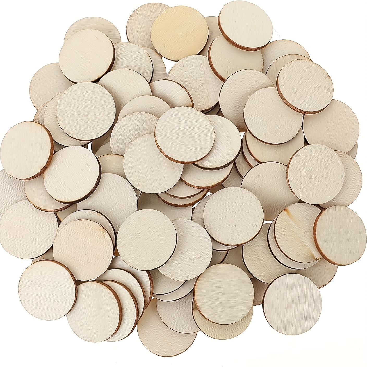 

100-pack Unfinished Plywood Circles, 3.8cm Round Blank Wood Discs For Diy Crafts, Painting, Writing, Engraving & Letter Decorations