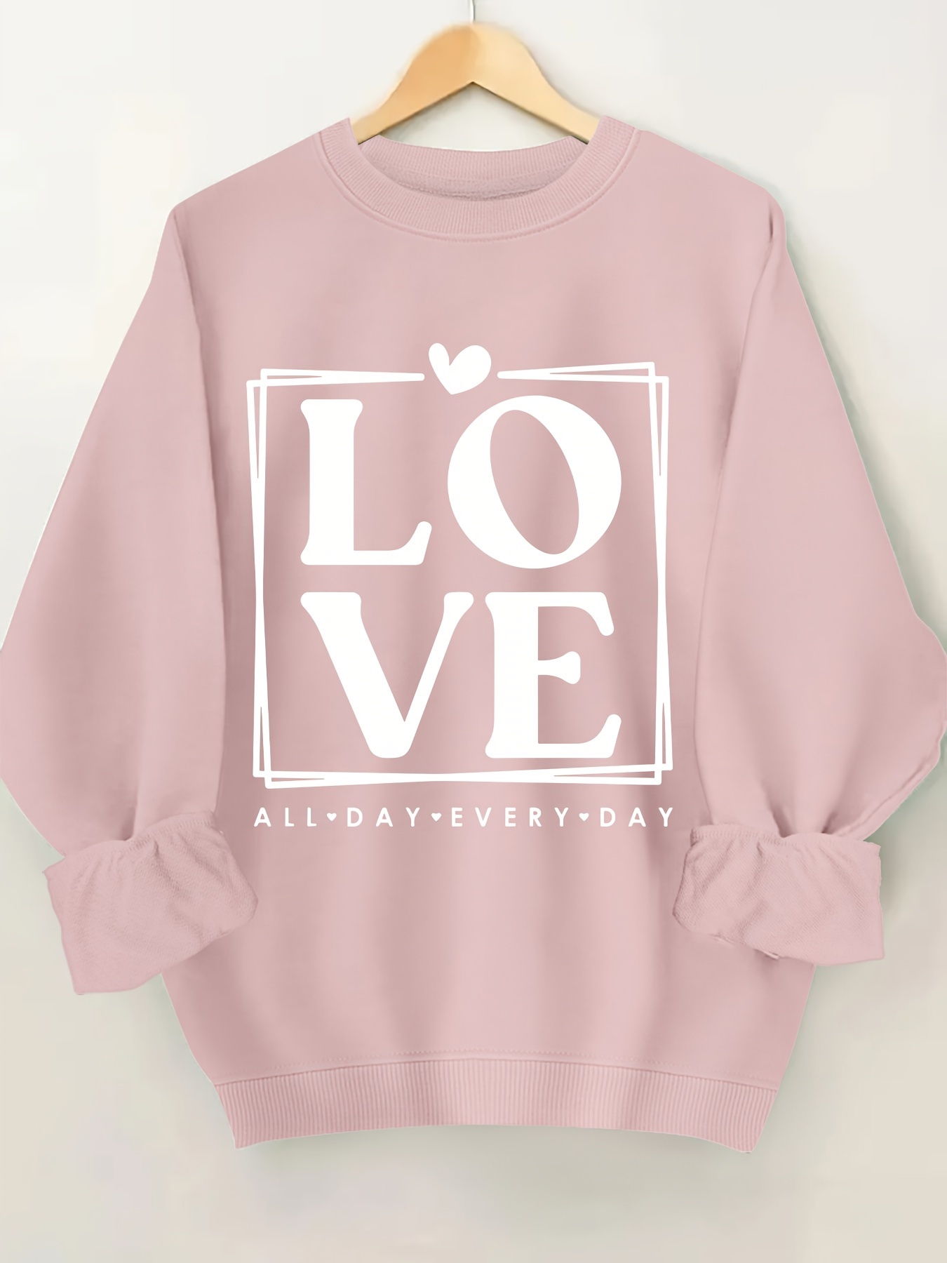 Plus Size Letter Print Sweatshirt Casual Long Sleeve Crew Temu Ireland