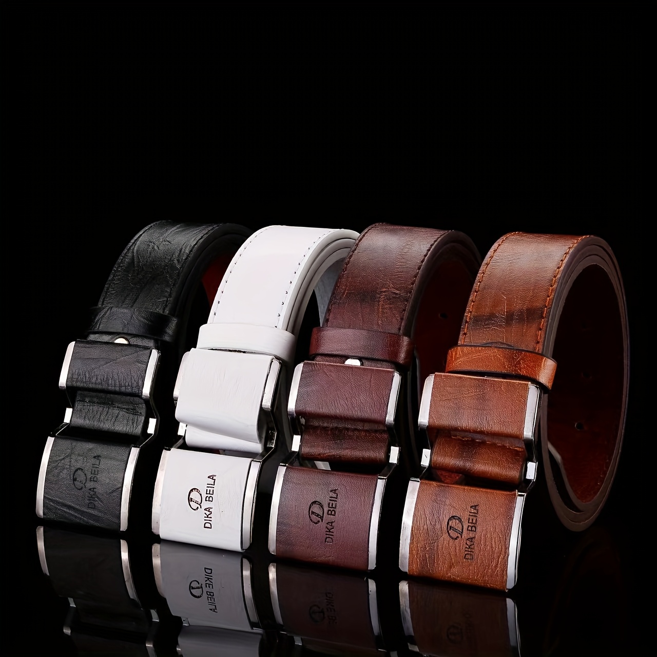 1pc New Belt Men's Smooth Buckle Business Casual Waistband Korean Style Fashion Youth Male Trouser Belt