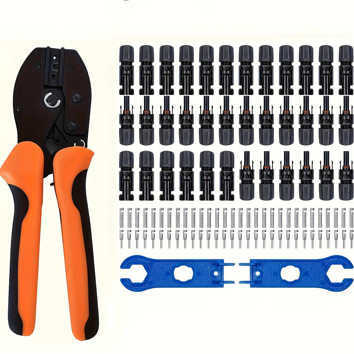 42pcs Solar & Crimping Kit With Male/female Connectors, Crimping Wrenches Panel Wiring, Diy Installation, Residential/commercial Systems, Solar Connectors For Cables