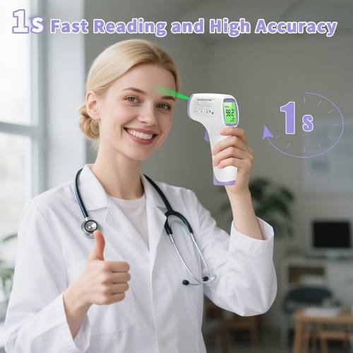 digital thermometer for adults forehead thermometer 2in 1 surface mode infrared thermometer with fever alarm and instant reading