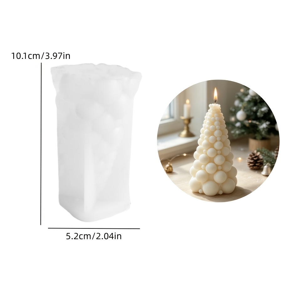 TEMU Moule en silicone résine, Moule en résine de plâtre pour boule à bulles, ornement d'arbre de Noël, moule à bougie, moule de fabrication de