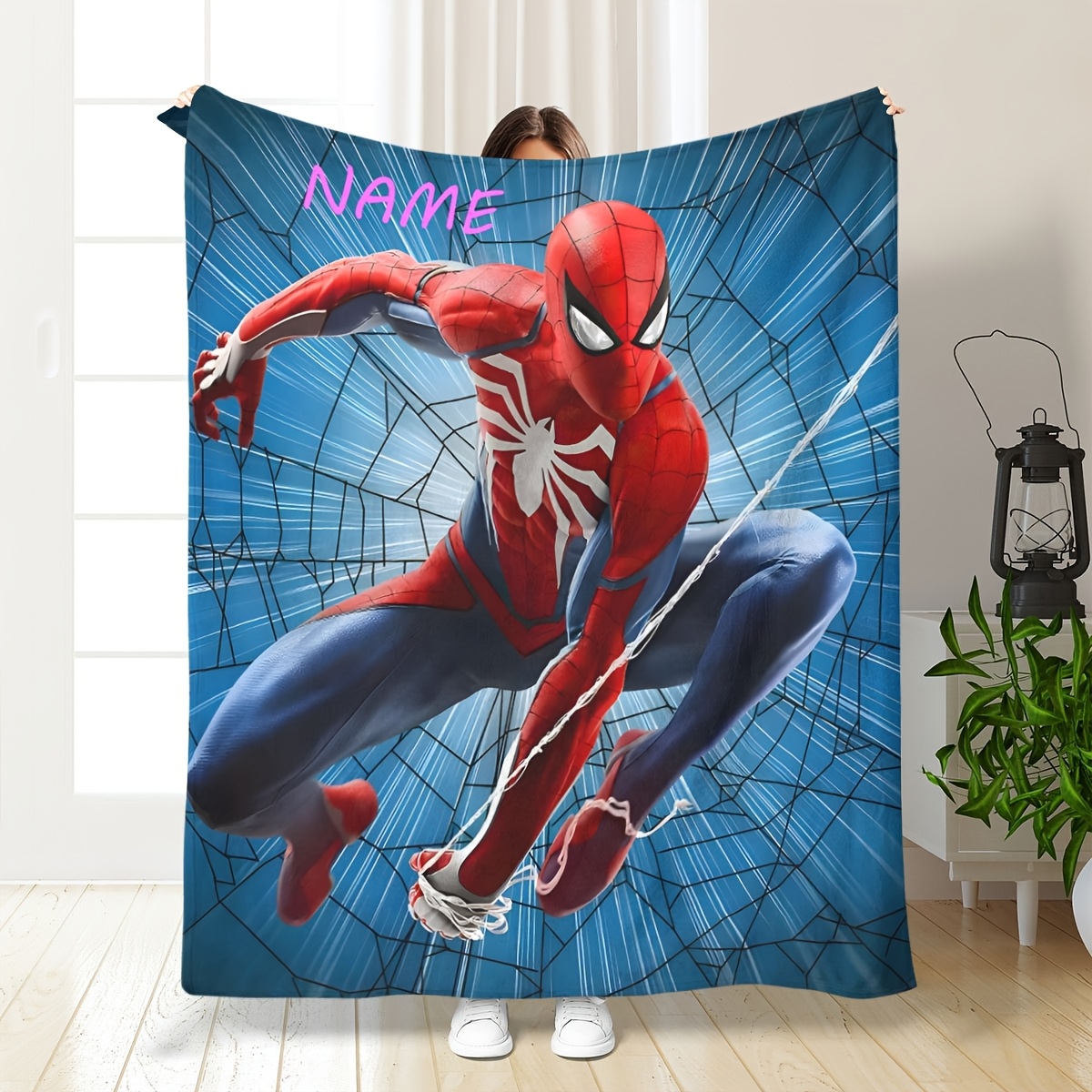 

Customizable Spider- Blanket - , & | | Personalized | For & Adults | Use | | | Polyester | 200-250gsm | -