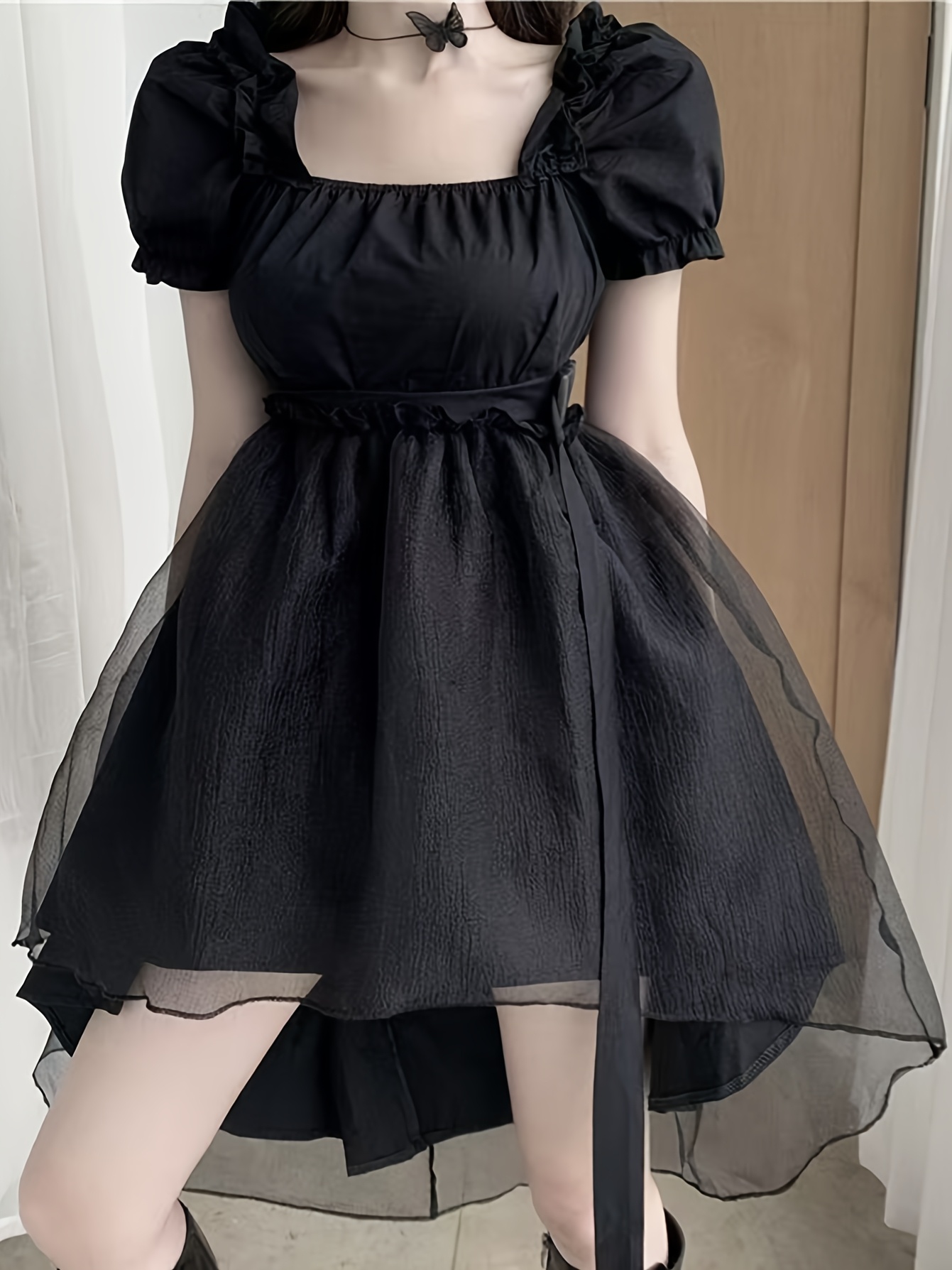 black fairy dress short Fit and Flare Short Dress E101 by Nox Anabel 12 / Black