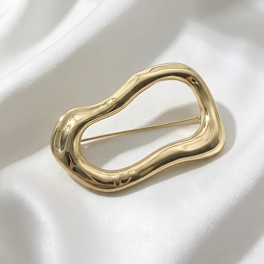 TEMU Broche geométrico minimalista de moda, pasador decorativo para gabardina, sobrevesto y traje, accesorio versátil y de moda de forma irregular,