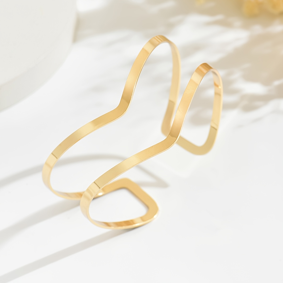 Women's Bohemian Retro Geometric V-Shape Double Layer Open Bangle