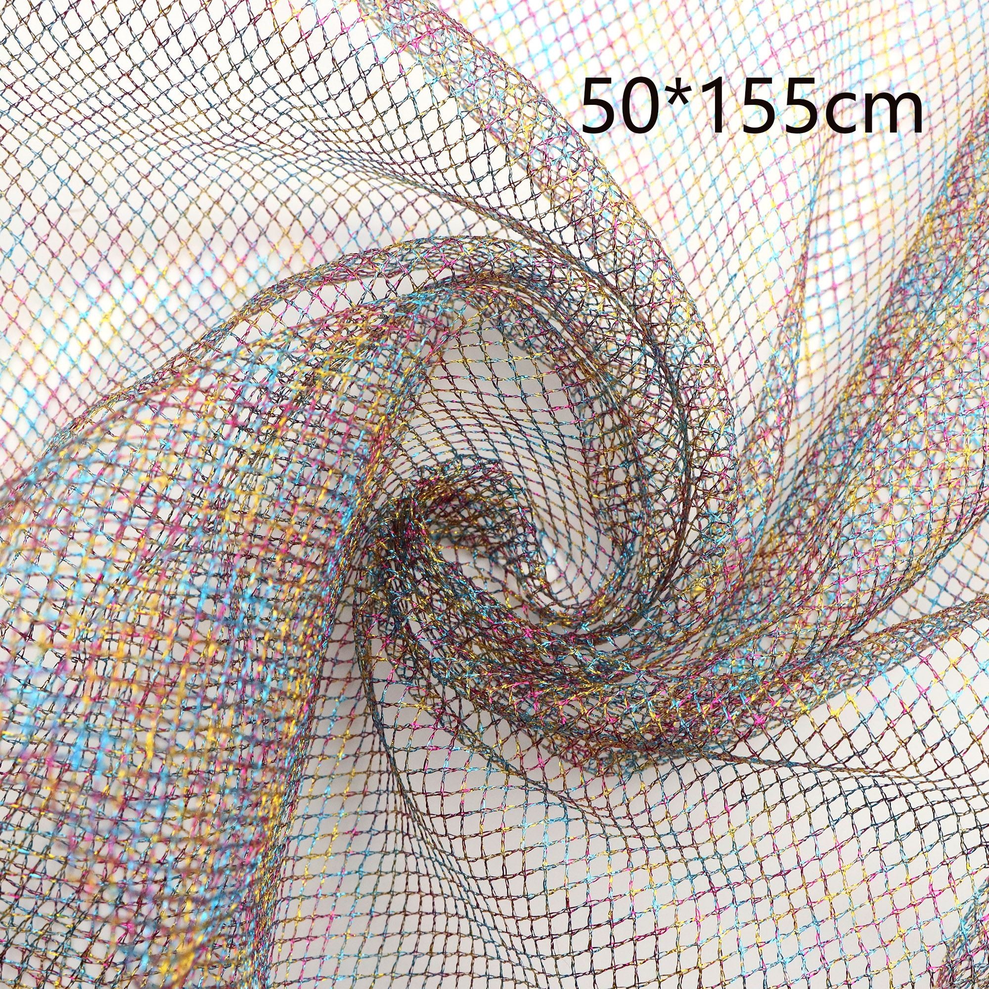 E-shop 1 Stück 19,68*61,02 Zoll Farbiges Mesh-Gaze-Gewebe - 100% Polyester Mesh Ideal für DIY-Schleifen, Hintergründe, , Sofabezüge, Vorhänge