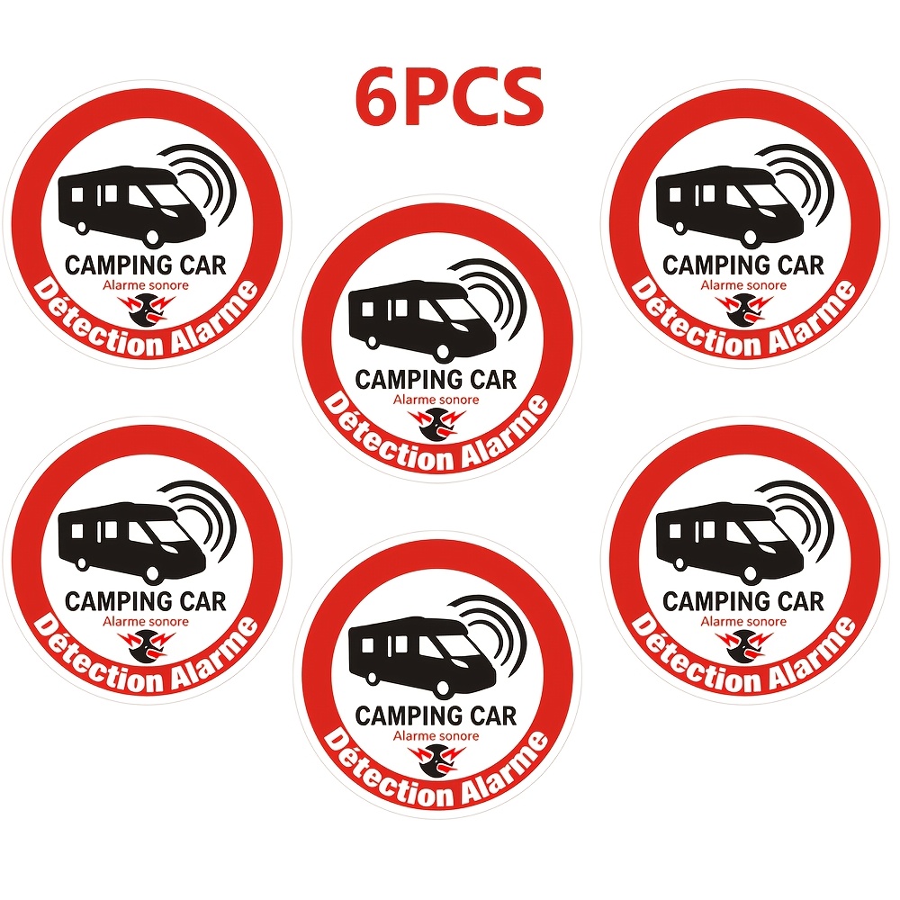 TEMU 6 autocollants d'avertissement pour VR, autocollants d'avertissement ronds de style français de 1,97 pouce, design rouge de cercle , adaptés à