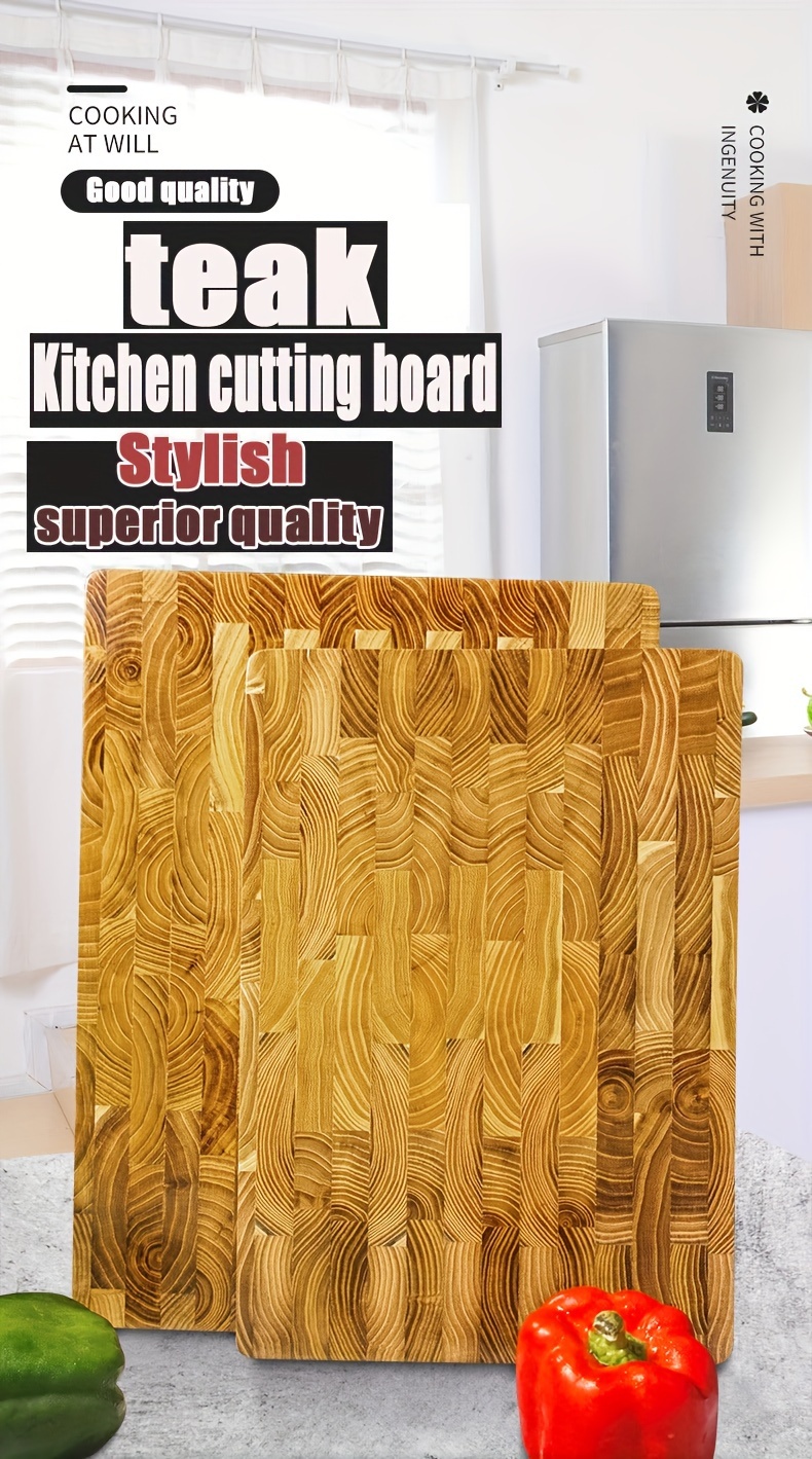 1p teak kitchen cutting board home creative cutting board thick wooden chopping board wooden cutting board details 0