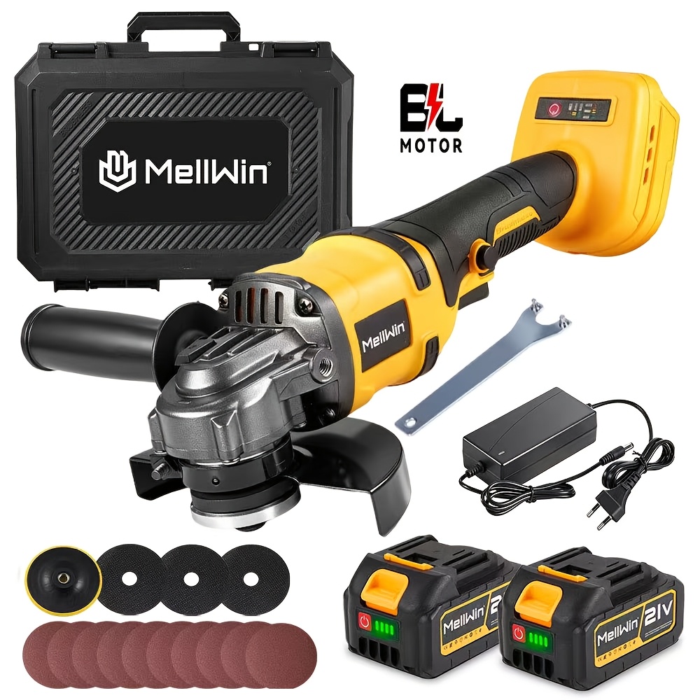 Image of 125mm Brushless Angle Grinder Set, Metal Wood Grinding And Polishing Power Tool, Suitable For Home Garden Industrial Decoration Scenes