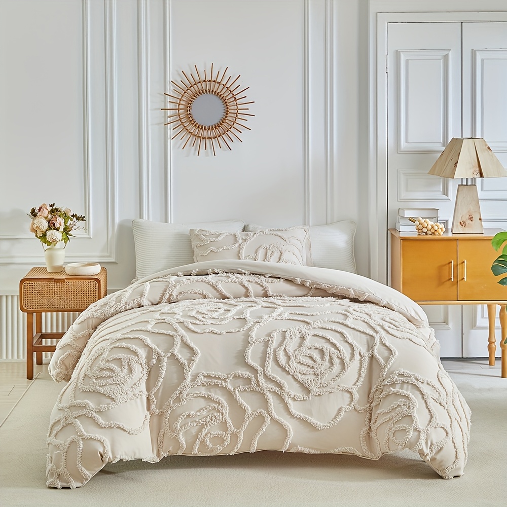 Spring And Summer New Tufted Duvet Cover Set 2/3pcs Set (1 Duvet Cover And 1/2 Pillowcases), Beautiful, Easy And Fashionable Design, Bedroom Bedding Duvet Cover