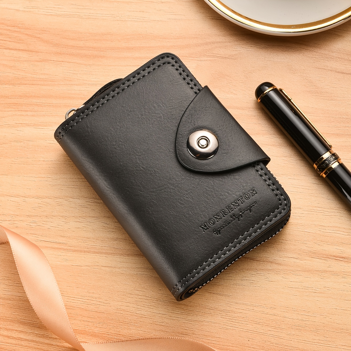 TEMU Exquisite High-end Women's Accordion Card Holder, Compact And Large Capacity, Multi-card Slot Integrated Accordion Card Case.