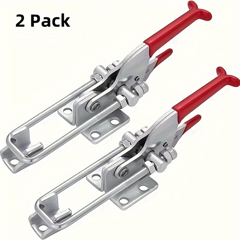 2-pack/4-pack Heavy Duty Toggle Clamp, 2000 Lbs Adjustable 7.87+ Inch Self-locking U- Latch, For , Luggage, Smoke Cover