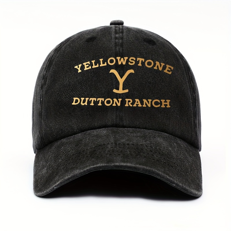 

Urban Theme Yellowstone Logo Embroidered 100% Cotton Baseball Cap, Unisex Washed Lightweight Adjustable Hat With Buckle Closure