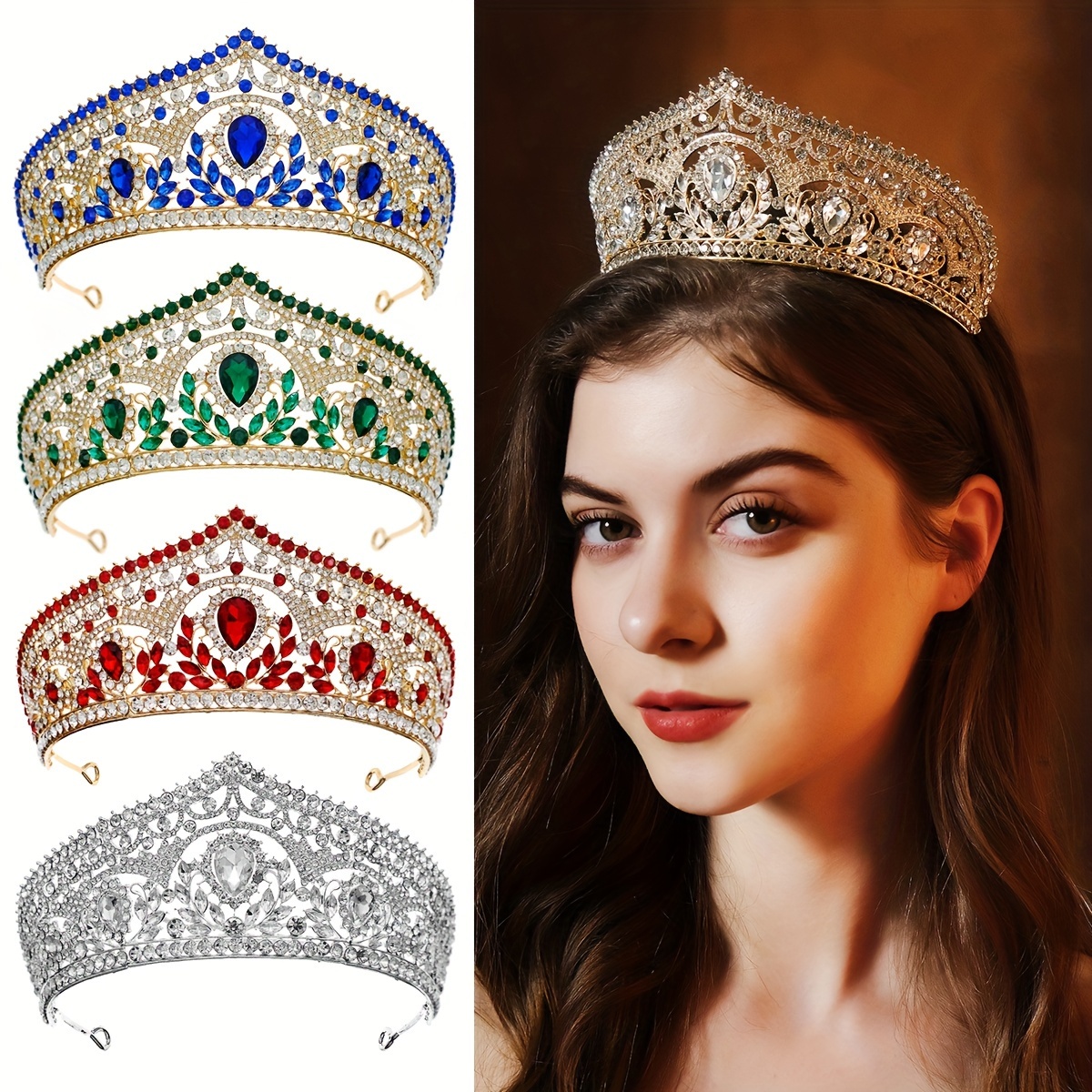 Diadème Strass Cristal Couronne Et Diadème En Cristal Strass Pour Femme - Accessoire Cheveux Pour Mariage, Anniversaire, Fête - Serre-tête Élégant Bijoux De Tete